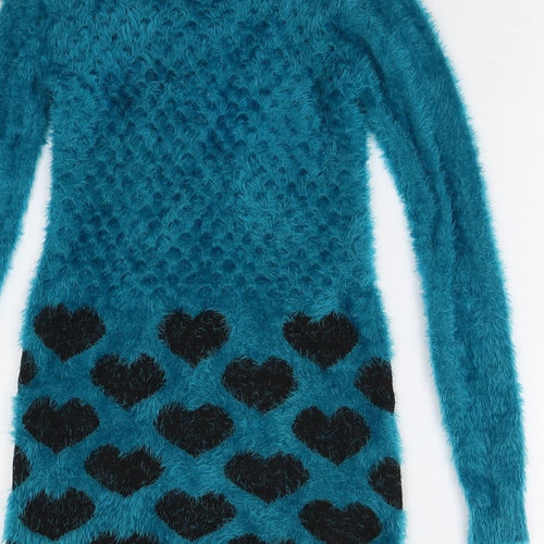 Reckon Womens Blue  Knit Pullover Jumper Size S
