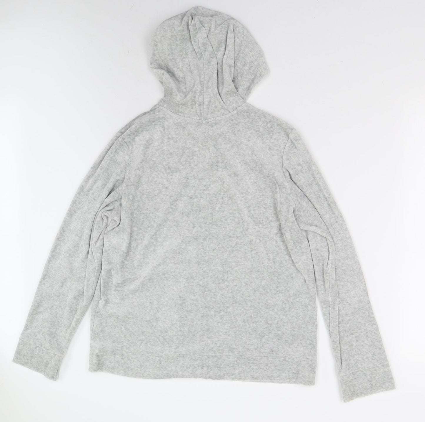 M&S Womens Grey  Velour Full Zip Hoodie Size 16