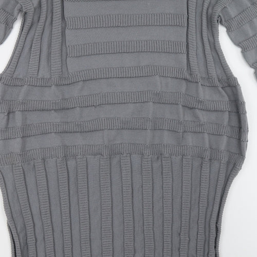 Morgan Marks Womens Grey  Knit Jumper Dress  Size L