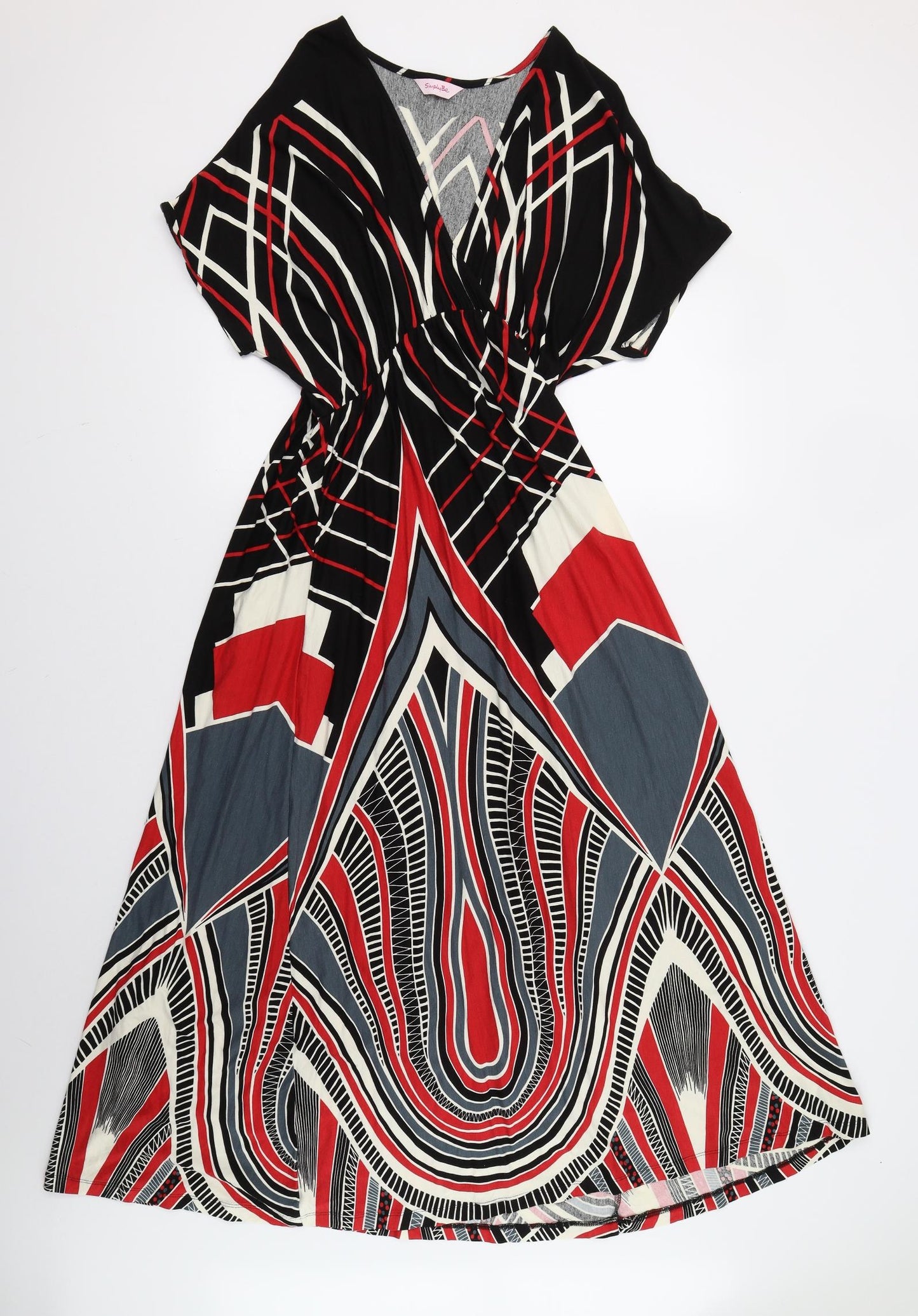 Simply Be Womens Multicoloured Geometric  Maxi  Size 20