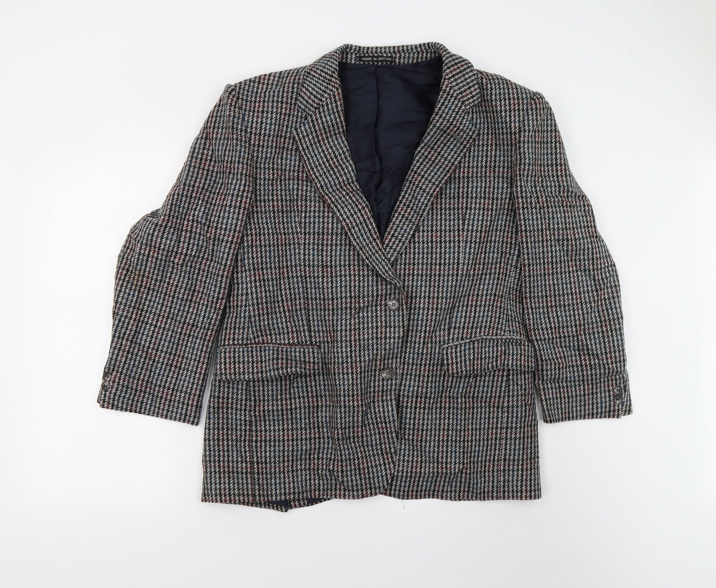 Heritage Clothes Mens Multicoloured Houndstooth Tweed Jacket Blazer Size 40