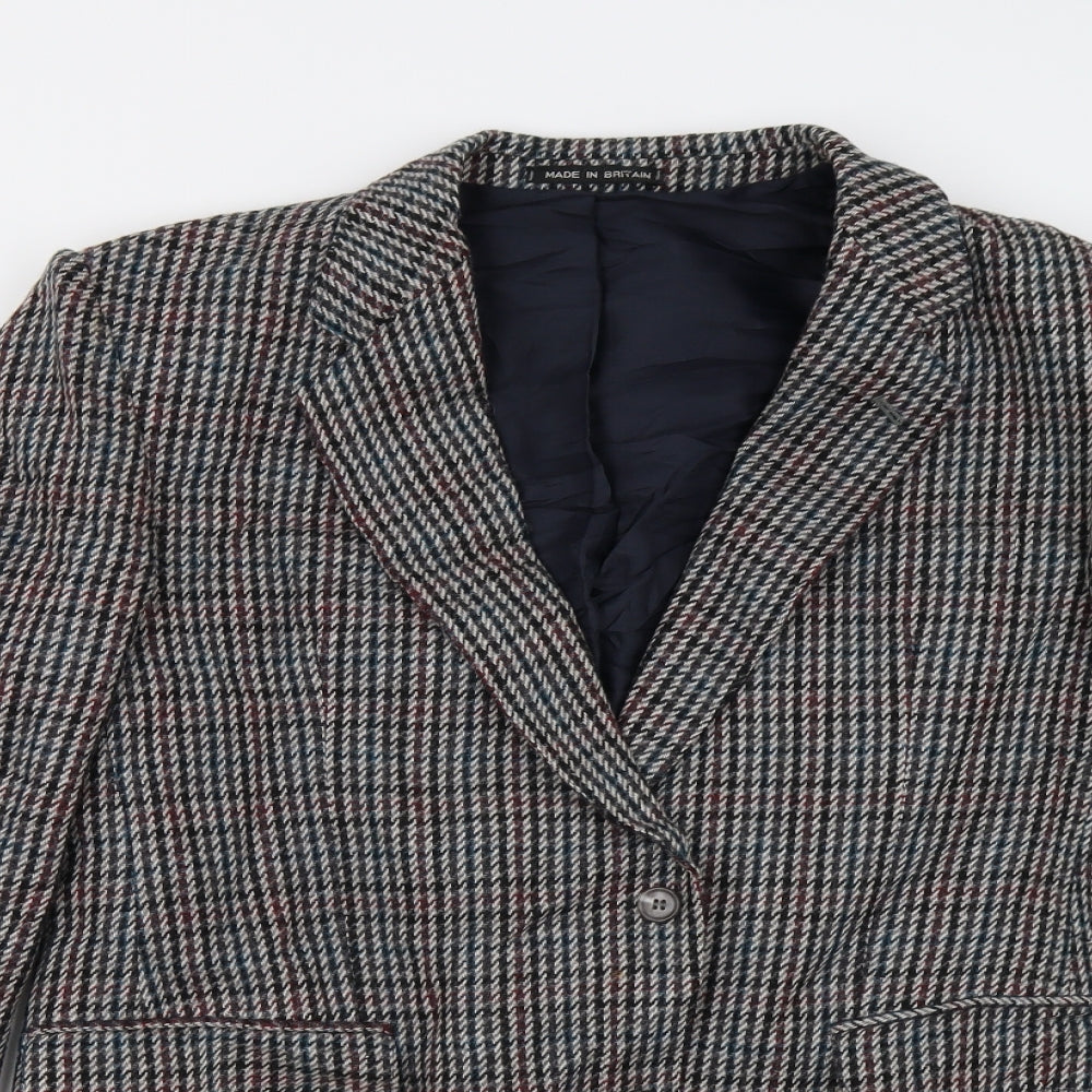 Heritage Clothes Mens Multicoloured Houndstooth Tweed Jacket Blazer Size 40