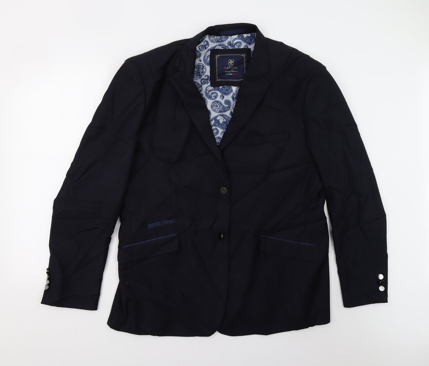 Cavani Mens Blue   Jacket Suit Jacket Size 48