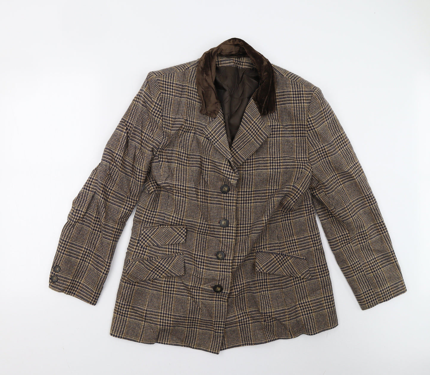 Debenhams Womens Multicoloured Houndstooth Tweed Jacket Suit Jacket Size 16