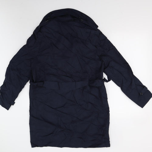 AUBIN & WILLS Womens Blue   Trench Coat Coat Size 14
