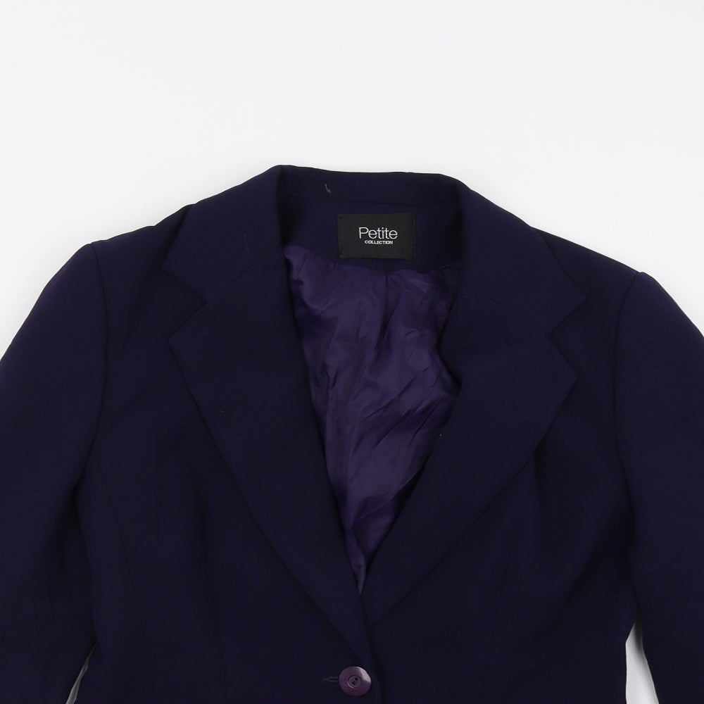 Petite Collection Womens Purple   Jacket Suit Jacket Size 12