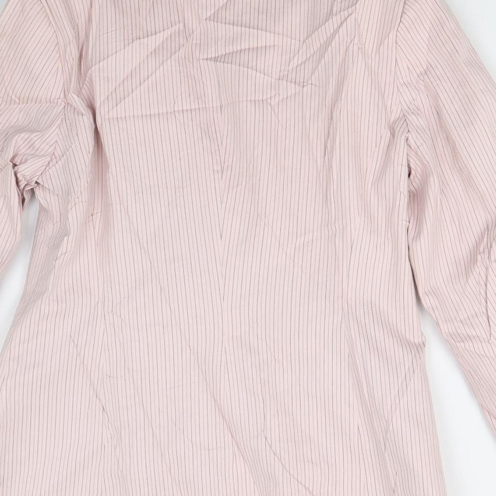 Bay Trading Womens Pink Striped  Jacket Suit Jacket Size S
