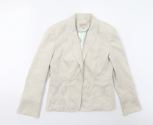 Front view of Next women’s grey jacket, size UK 12