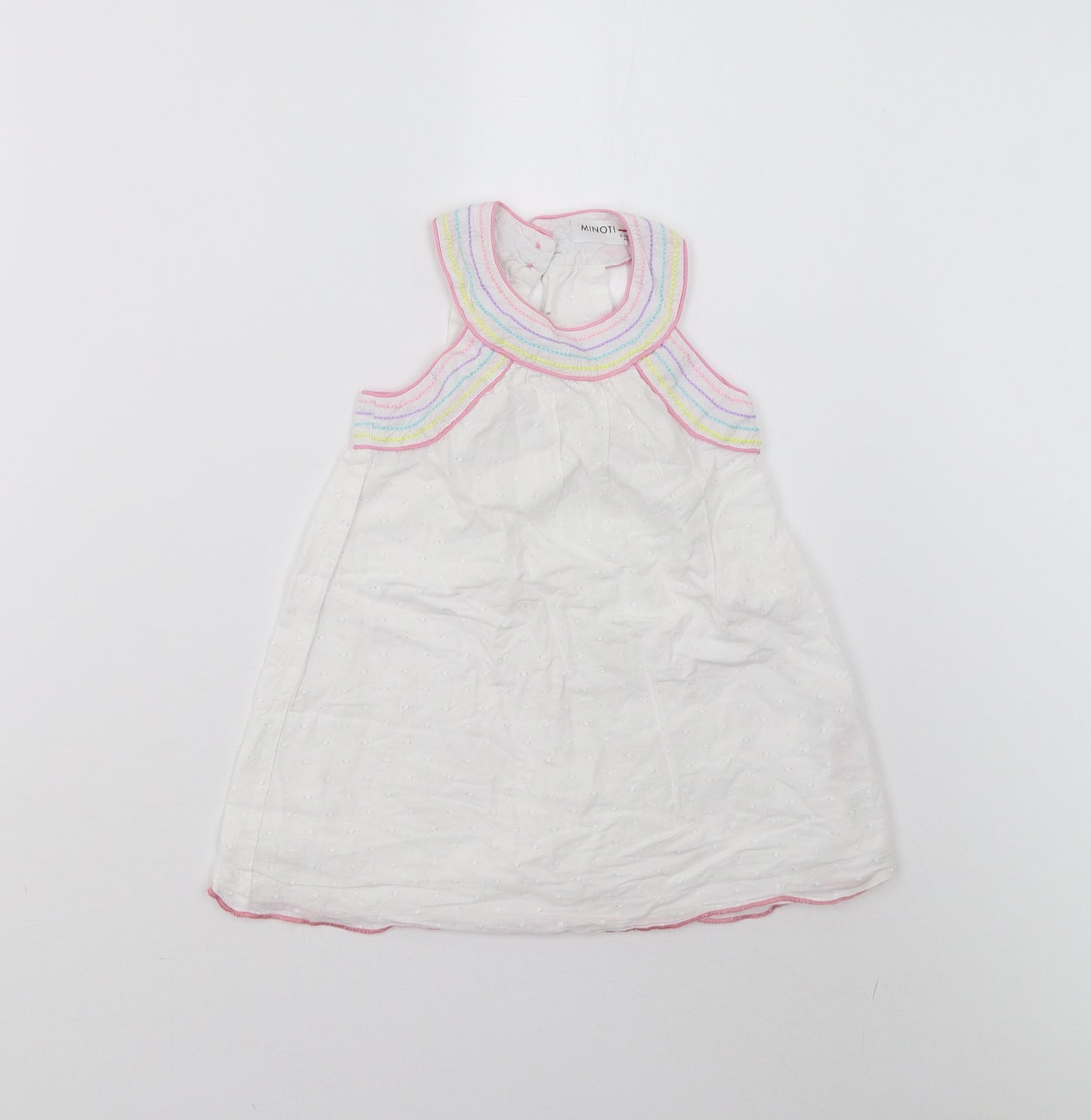 Minoti Girls White   Shift  Size 18-24 Months