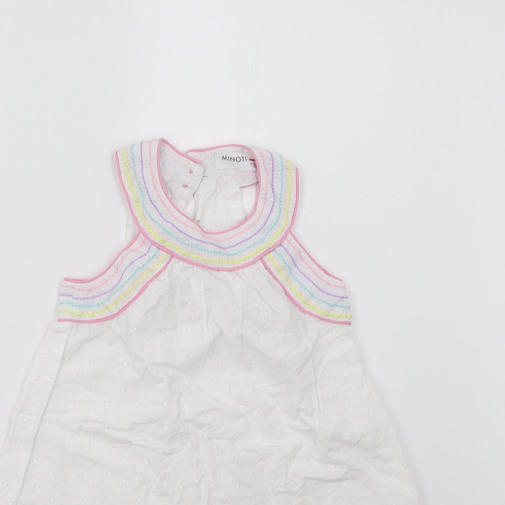 Minoti Girls White   Shift  Size 18-24 Months