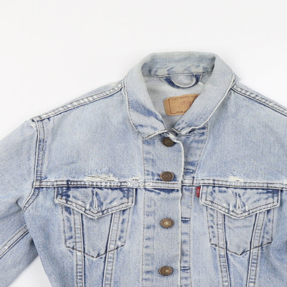 Preworn Girls Blue  Denim Jacket  Size 16 Years