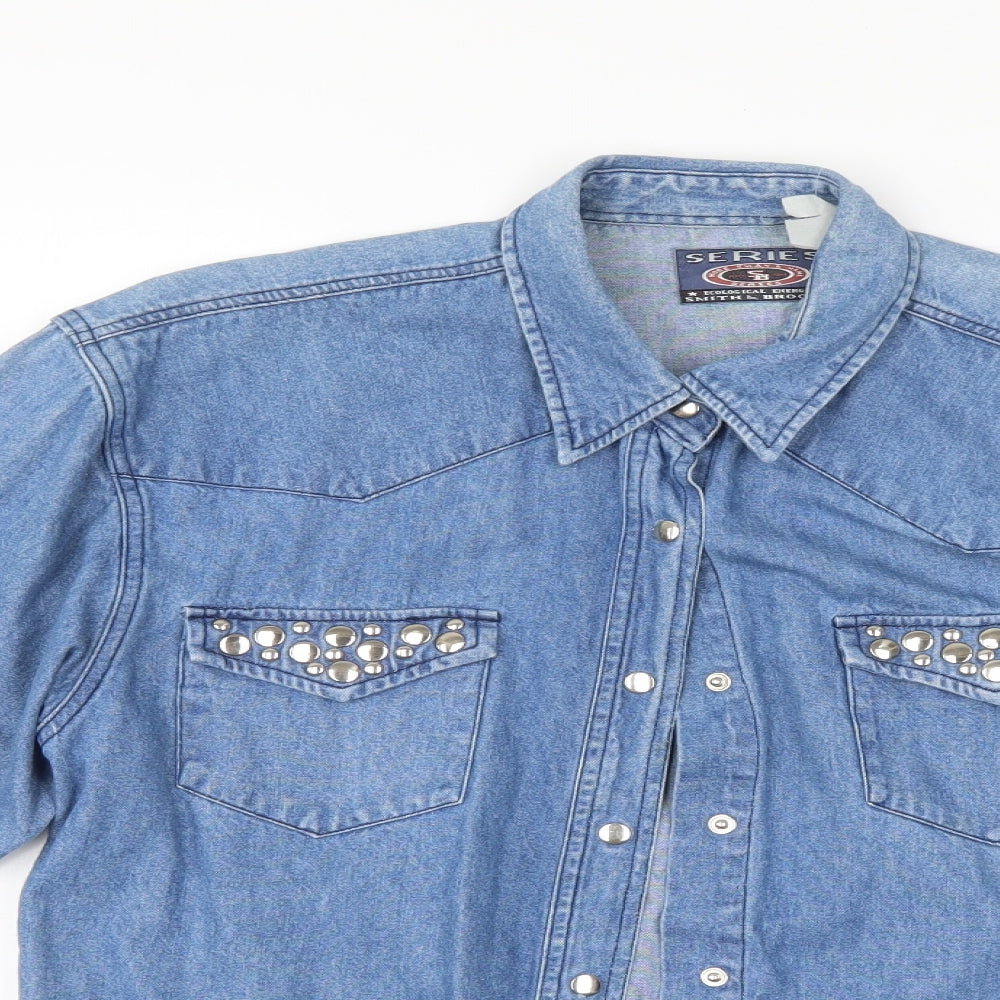 smith & brooks Womens Blue   Basic Button-Up