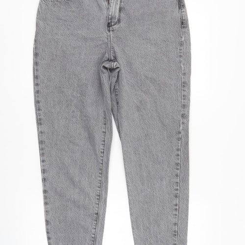 New Look Womens Grey  Denim Straight Jeans Size 10 L27 in