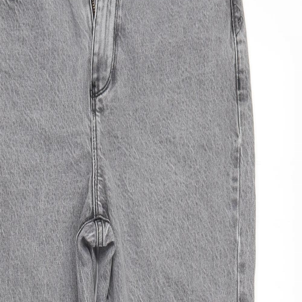 New Look Womens Grey  Denim Straight Jeans Size 10 L27 in