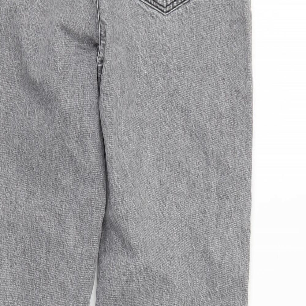 New Look Womens Grey  Denim Straight Jeans Size 10 L27 in