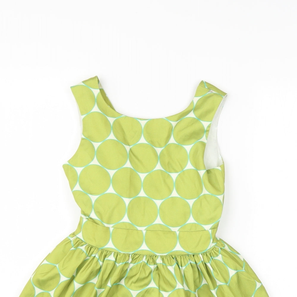 NEXT Girls Green Spotted  A-Line  Size 9 Years