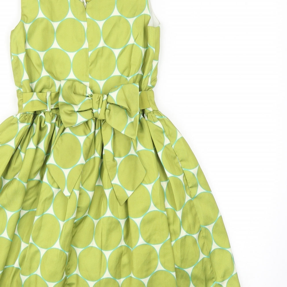 NEXT Girls Green Spotted  A-Line  Size 9 Years