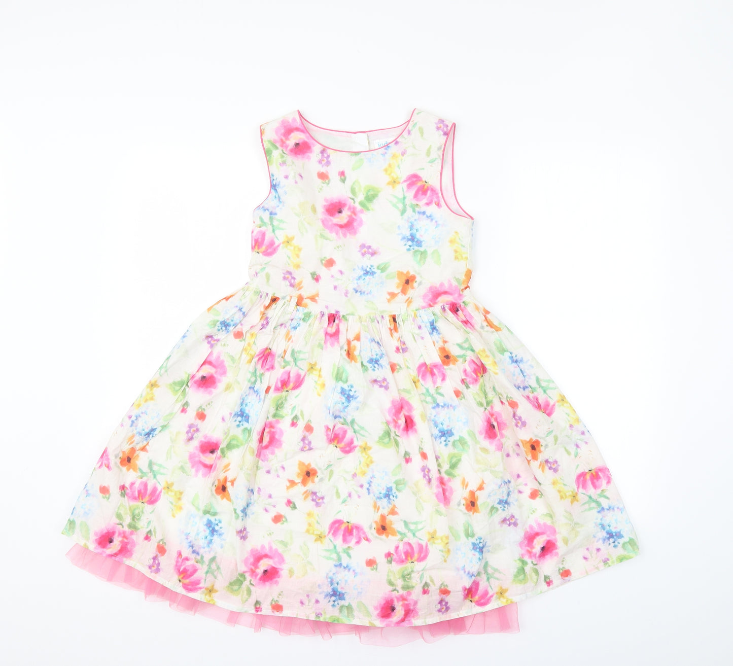 M&Co Girls Multicoloured Floral  A-Line  Size 9-10 Years