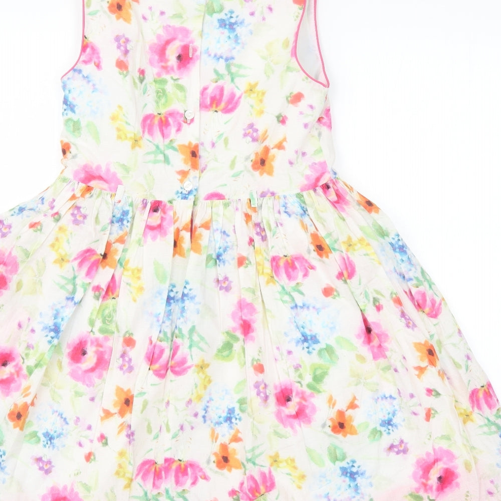 M&Co Girls Multicoloured Floral  A-Line  Size 9-10 Years