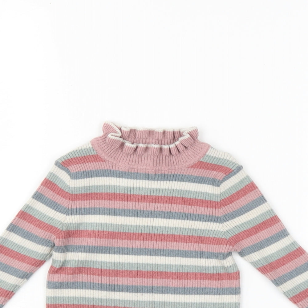 Primark Girls Multicoloured Striped  Pullover Jumper Size 3-4 Years