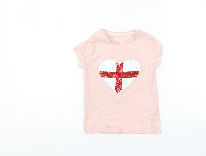 F&F Girls Pink Basic T-Shirt Size 3-4 Years
