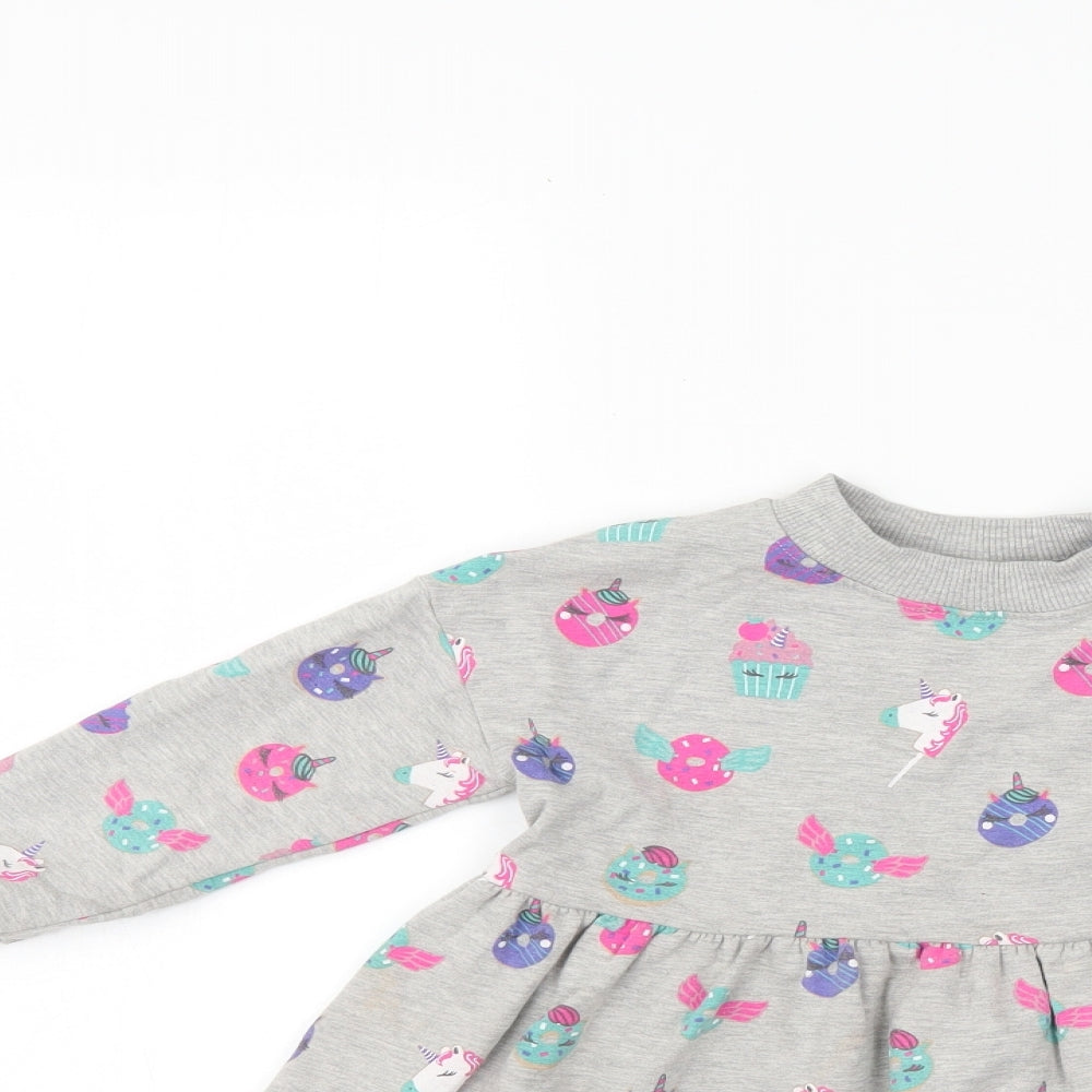 Blue Zoo Girls Grey   Jumper Dress  Size 2-3 Years