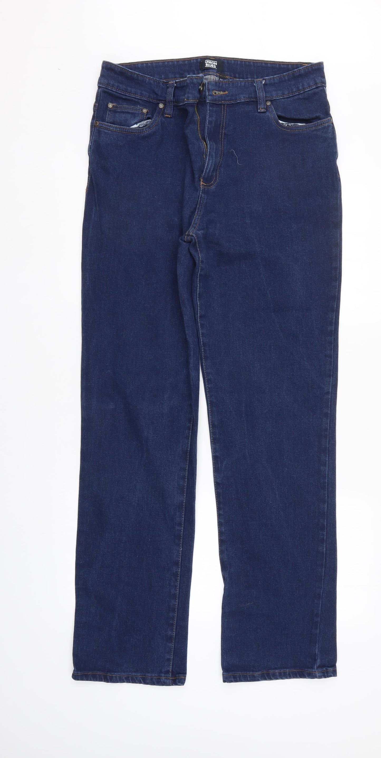 Union Blues Mens Blue  Denim Straight Jeans Size 32 L33 in