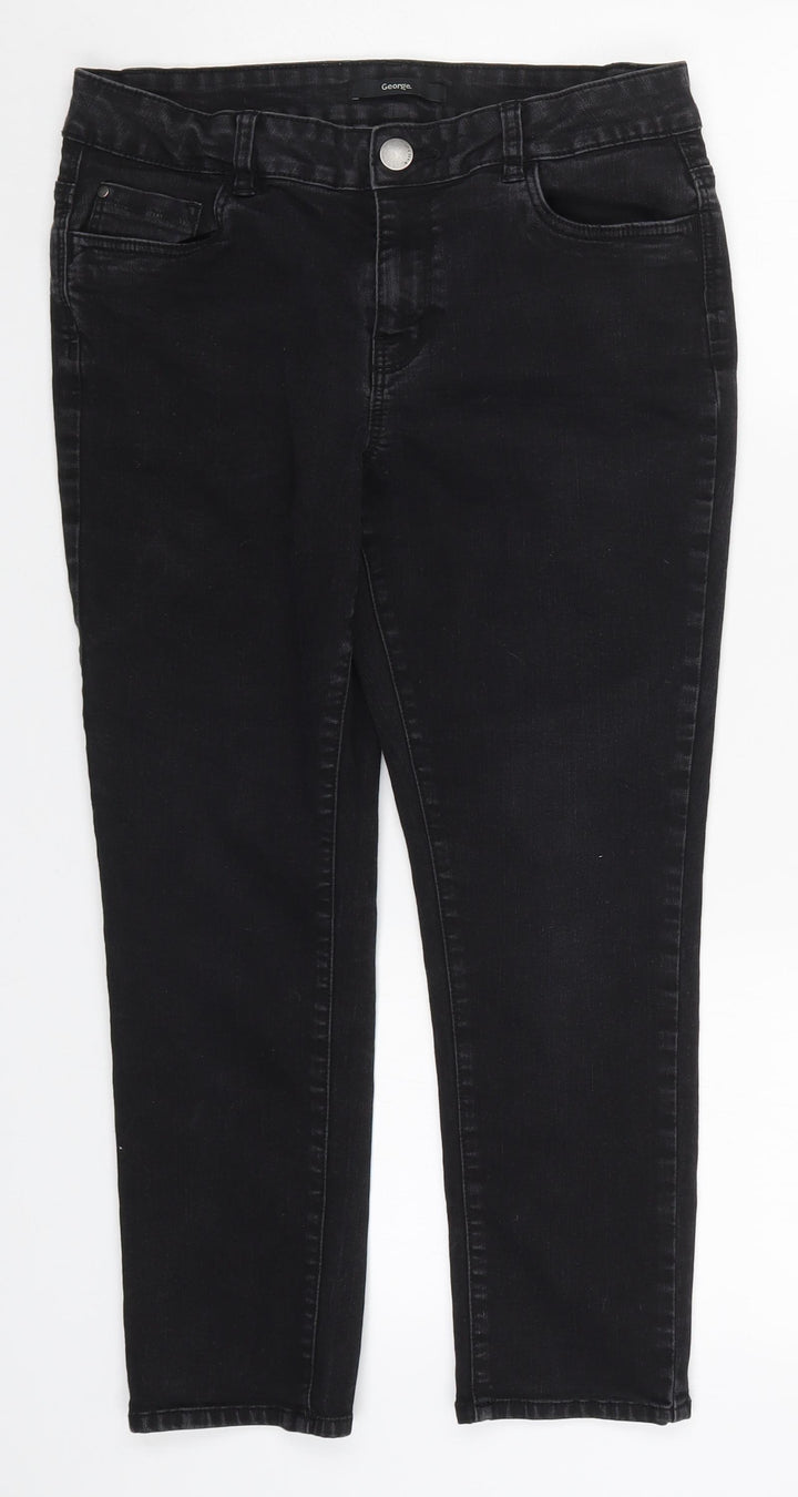 George Womens Black Denim Skinny Jeans Size 32 in L22.5 in