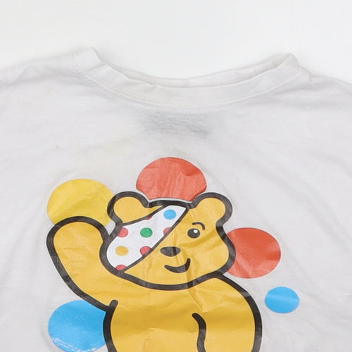 Preworn Boys White   Basic T-Shirt Size 3-4 Years  - Pudsey