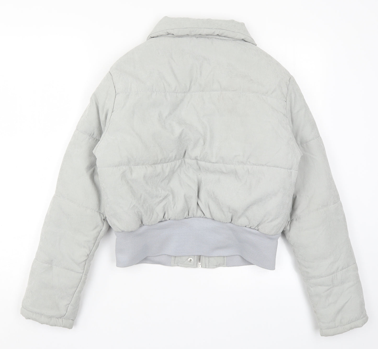 PRETTYLITTLETHING Womens Grey   Puffer Jacket Coat Size 8