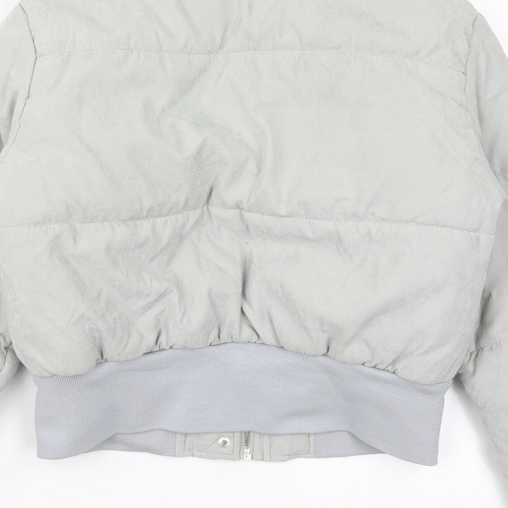 PRETTYLITTLETHING Womens Grey   Puffer Jacket Coat Size 8