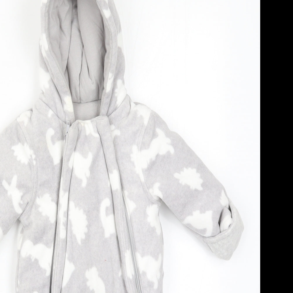 George Baby Grey   Basic Coat Coat Size 3-6 Months  - Dinosaurs