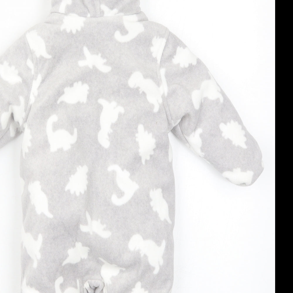 George Baby Grey   Basic Coat Coat Size 3-6 Months  - Dinosaurs