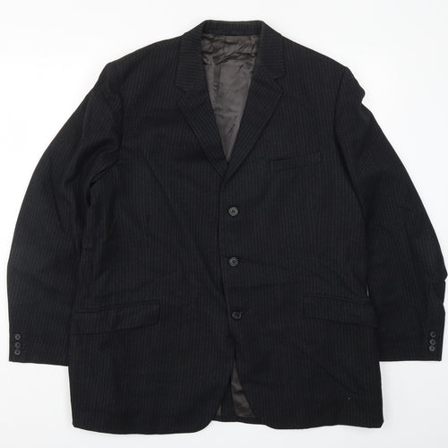 Burleigh Mens Blue Striped  Jacket Suit Jacket Size 44
