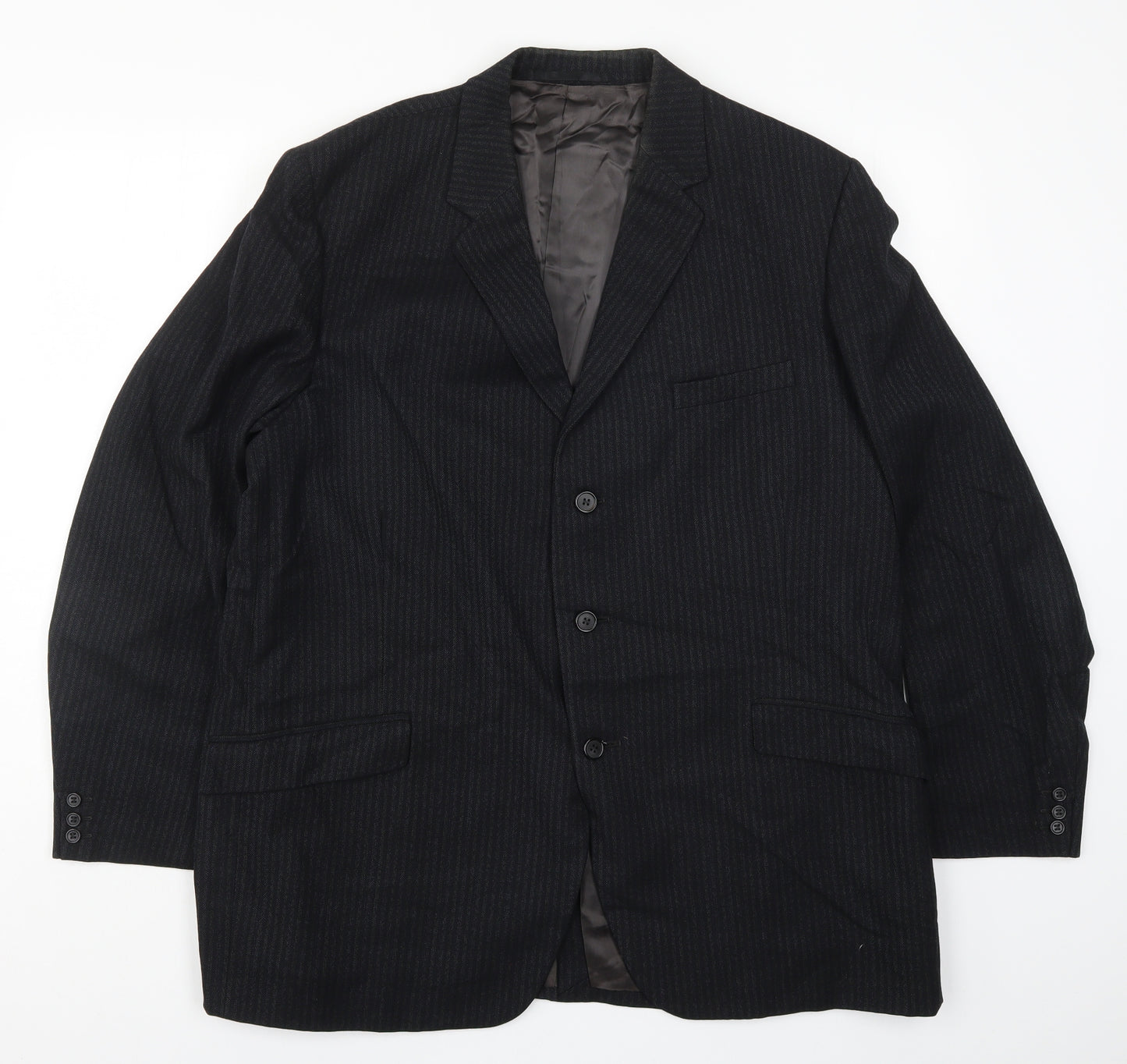 Burleigh Mens Blue Striped  Jacket Suit Jacket Size 44