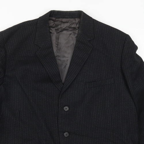 Burleigh Mens Blue Striped  Jacket Suit Jacket Size 44