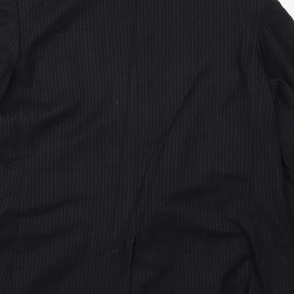 Burleigh Mens Blue Striped  Jacket Suit Jacket Size 44