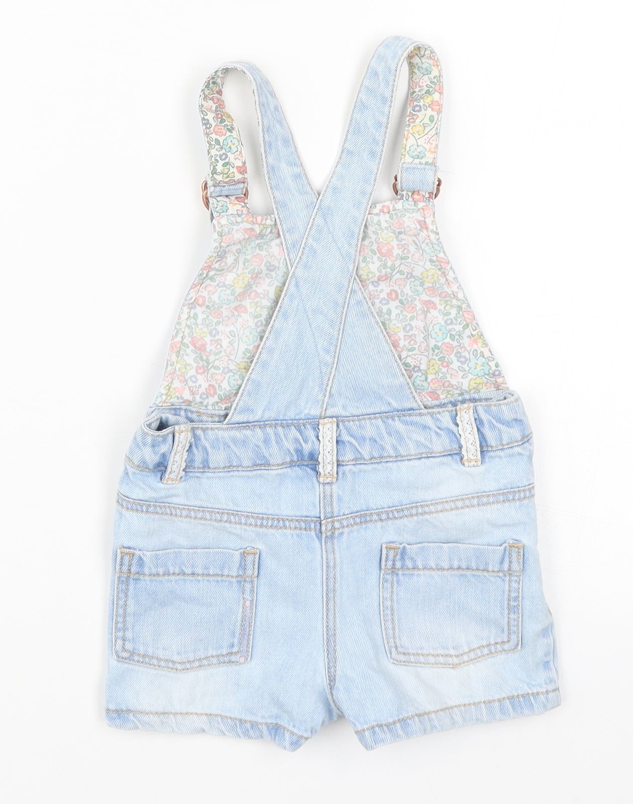 NEXT Girls Blue  Denim Dungaree One-Piece Size 12-18 Months