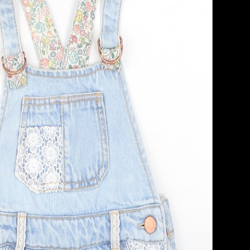 NEXT Girls Blue  Denim Dungaree One-Piece Size 12-18 Months