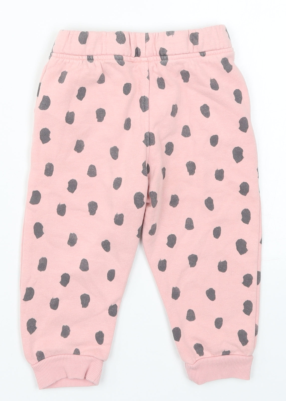 Marks and Spencer Girls Pink Polka Dot  Sweatpants Trousers Size 12-18 Months