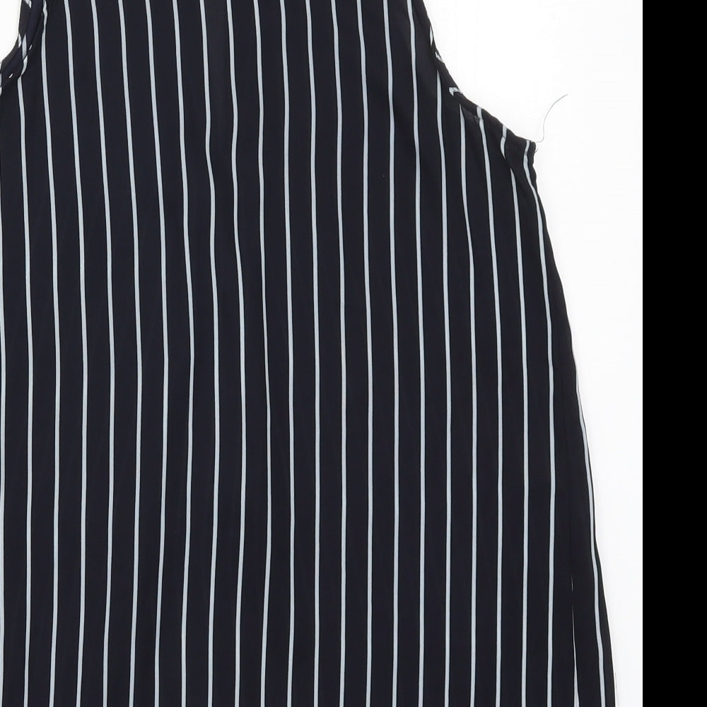Atmosphere Womens Blue Striped  Basic Tank Size 10