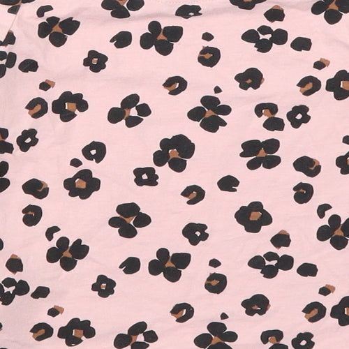 Marks and Spencer Girls Pink Animal Print  Basic T-Shirt Size 5-6 Years