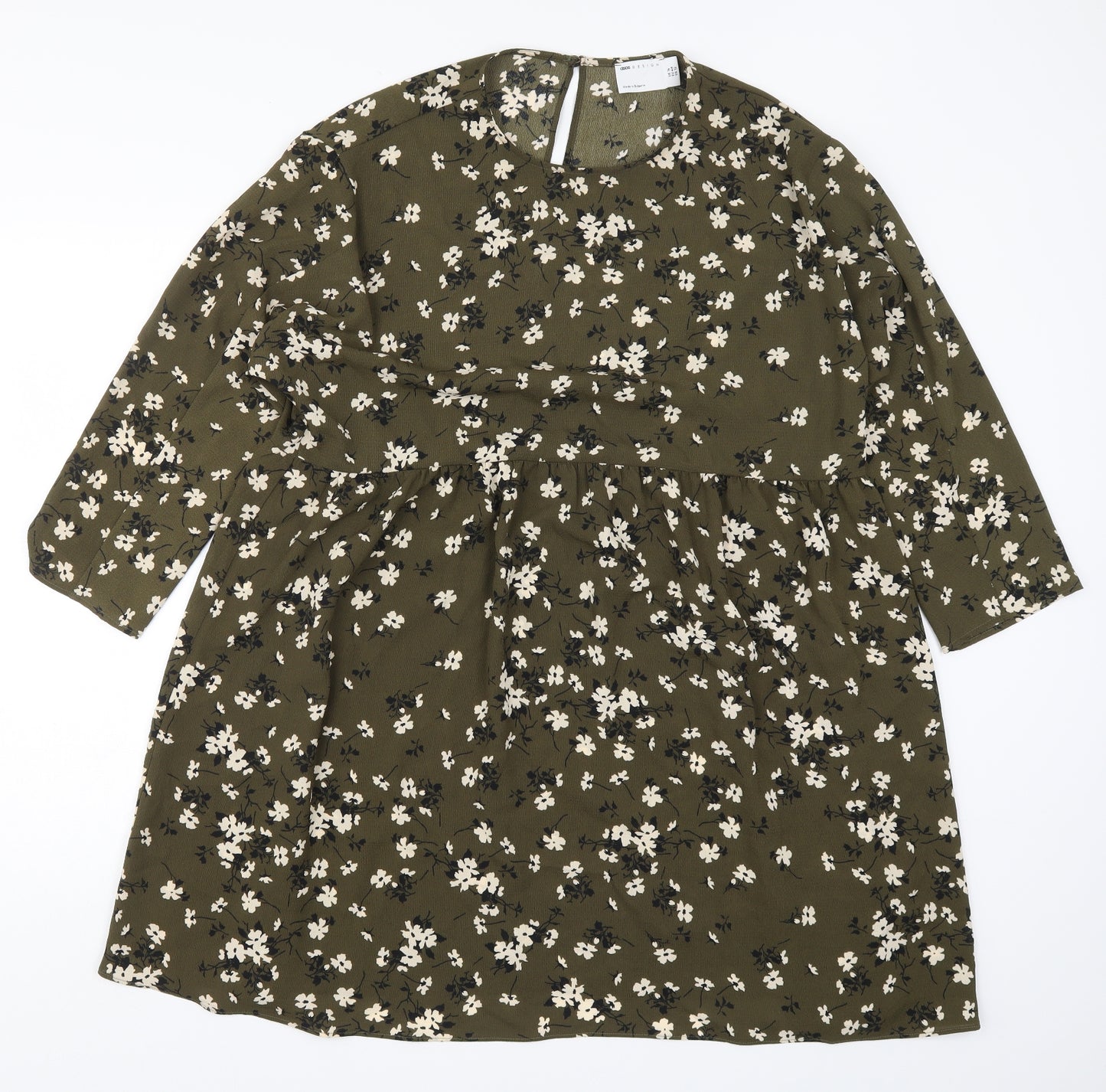 ASOS Womens Green Floral  Skater Dress  Size 16