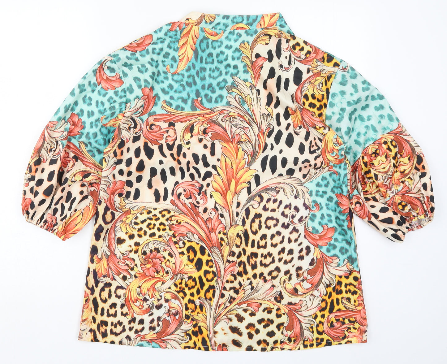 Chic Me Womens Multicoloured Animal Print  Basic Button-Up Size M