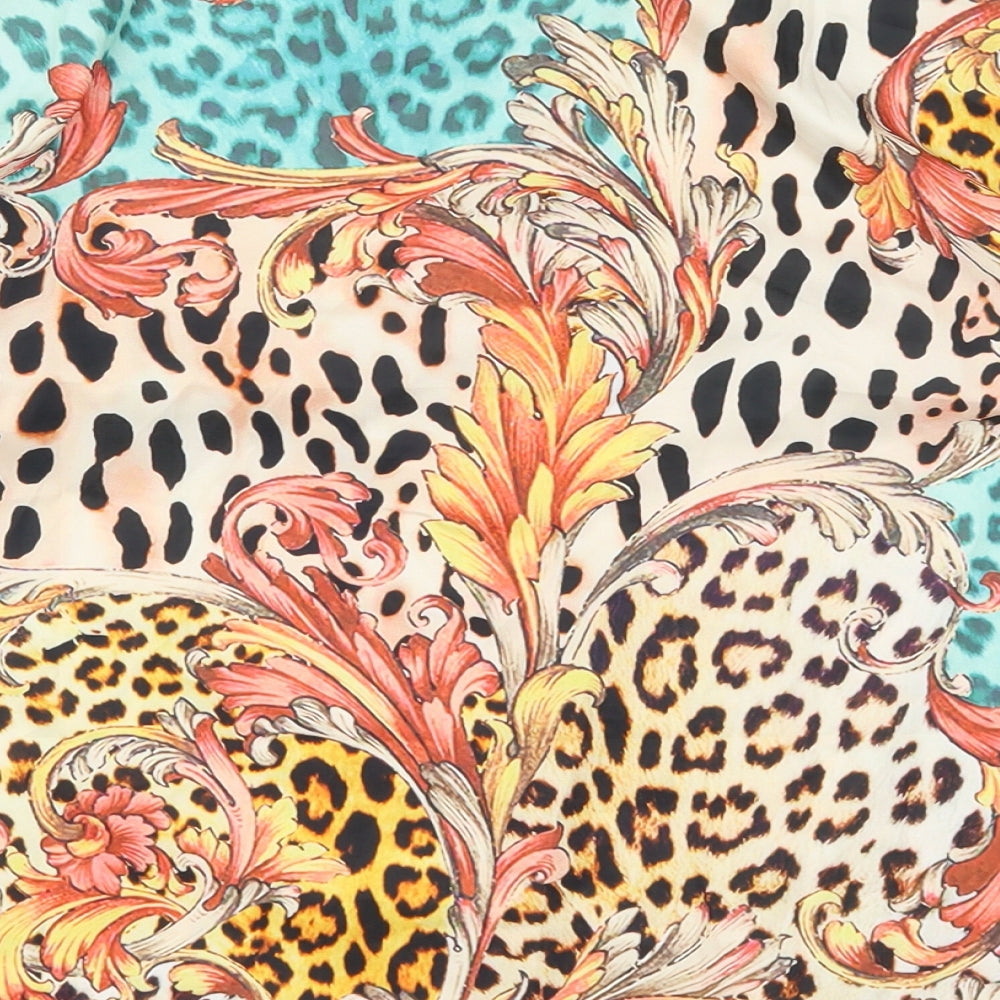 Chic Me Womens Multicoloured Animal Print  Basic Button-Up Size M
