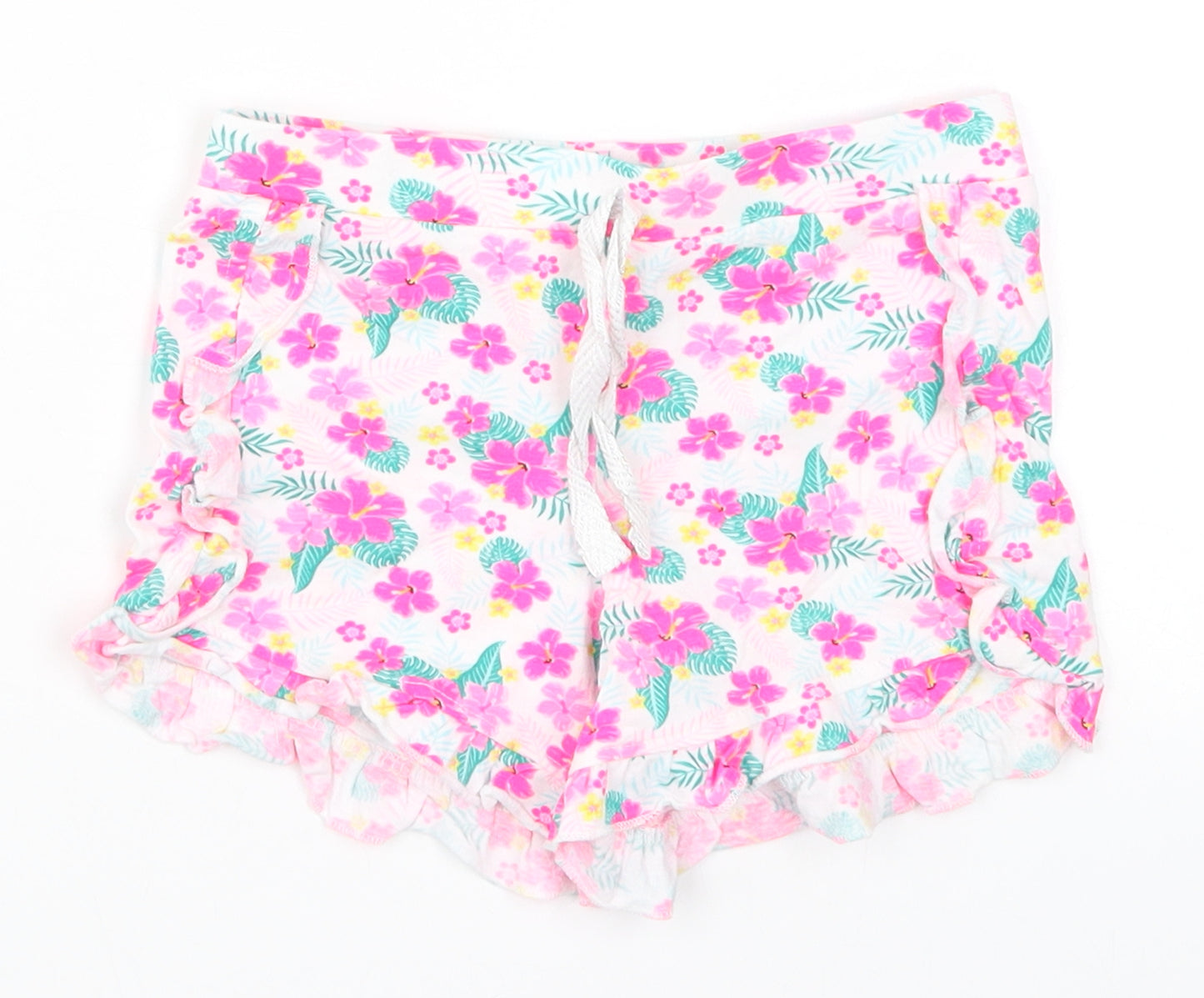 Primark Girls Pink Floral  Sweat Shorts Size 5-6 Years - Pyjamas