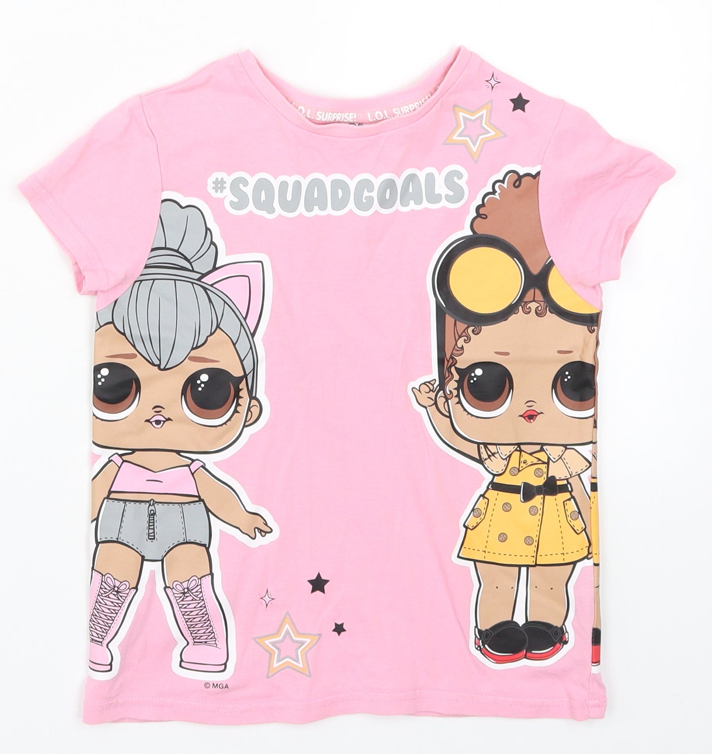 Primark Girls Pink   Basic T-Shirt Size 5-6 Years  - LOL Surprise Squad Goals