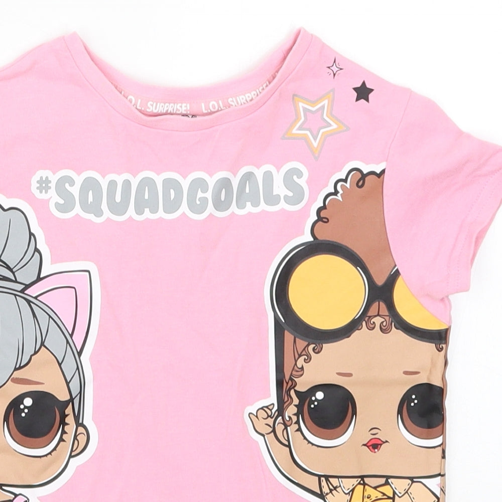 Primark Girls Pink   Basic T-Shirt Size 5-6 Years  - LOL Surprise Squad Goals