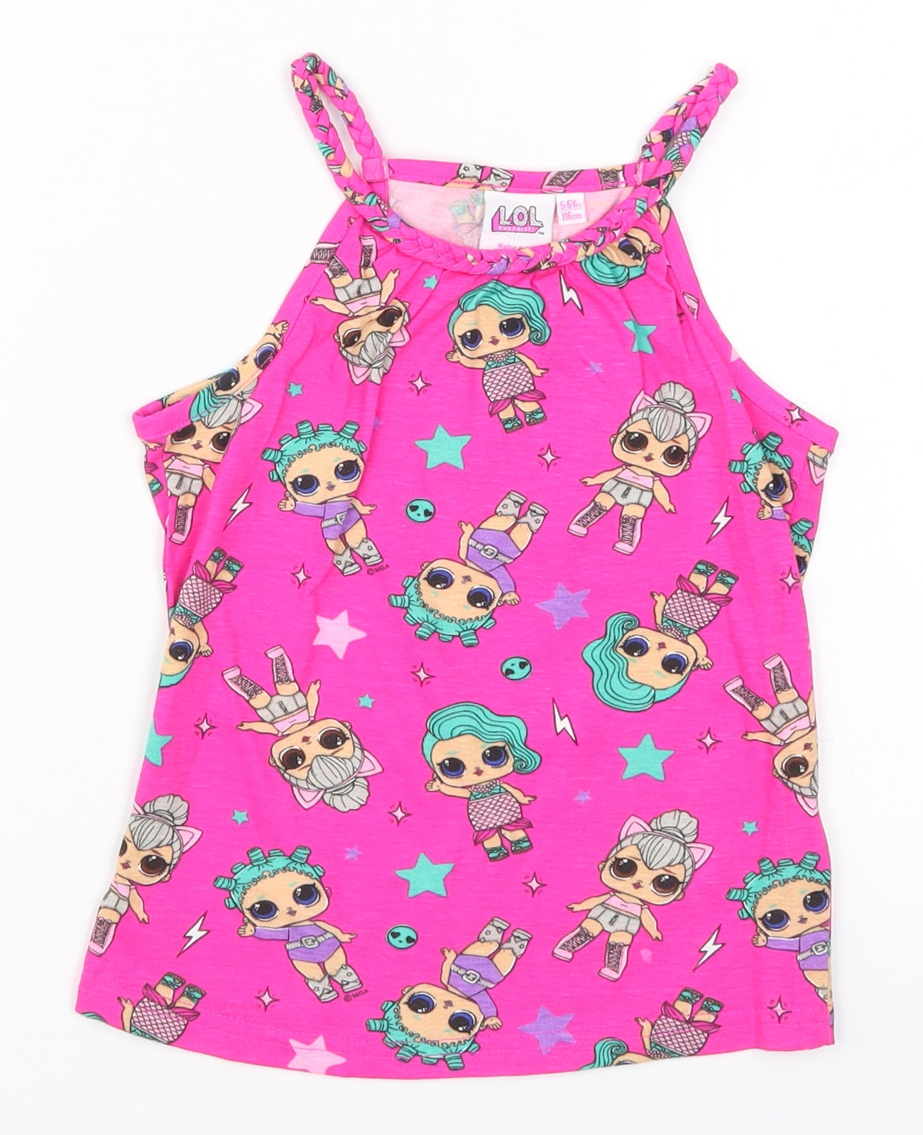 Primark Girls Pink   Basic Tank Size 5-6 Years  - LOL Surprise
