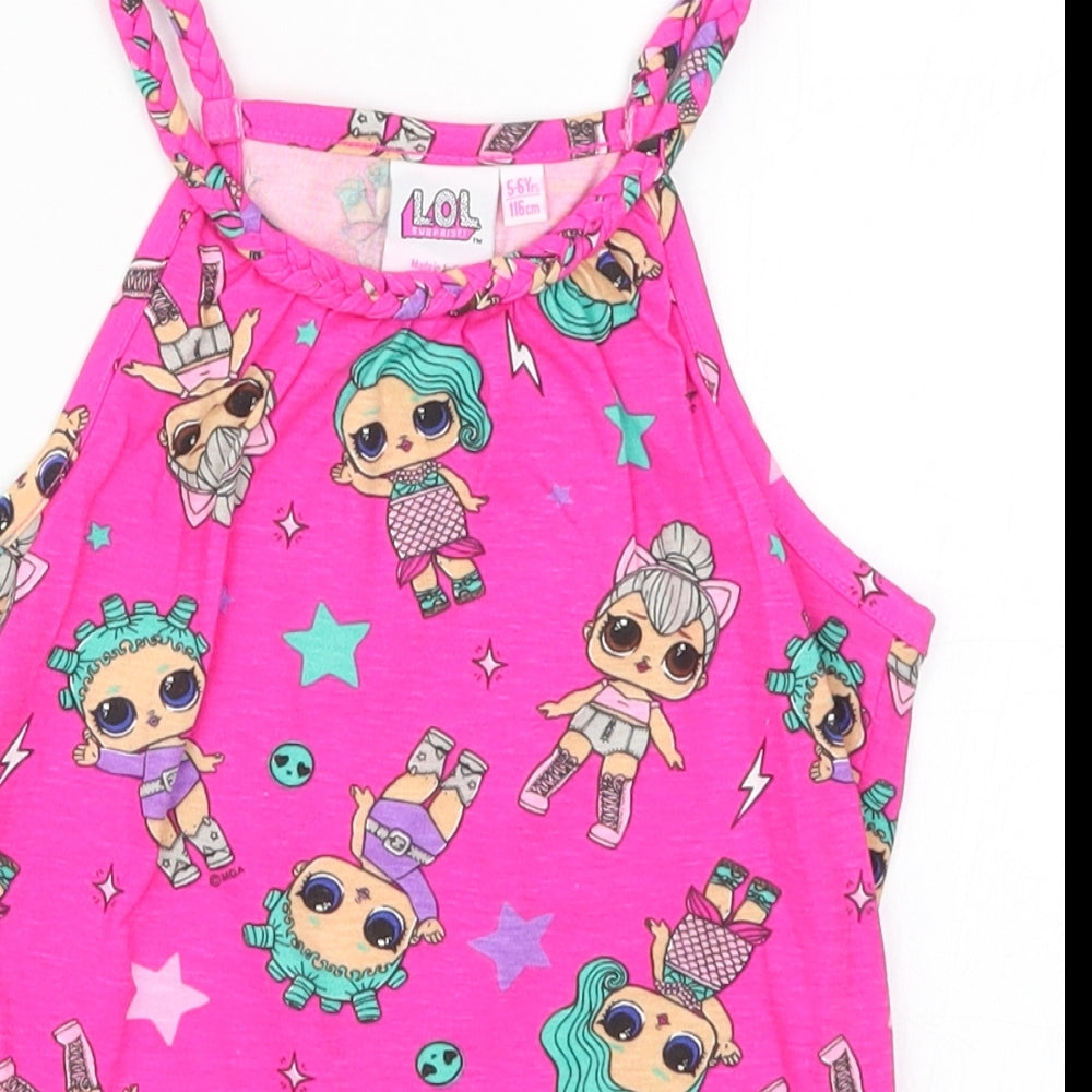 Primark Girls Pink   Basic Tank Size 5-6 Years  - LOL Surprise